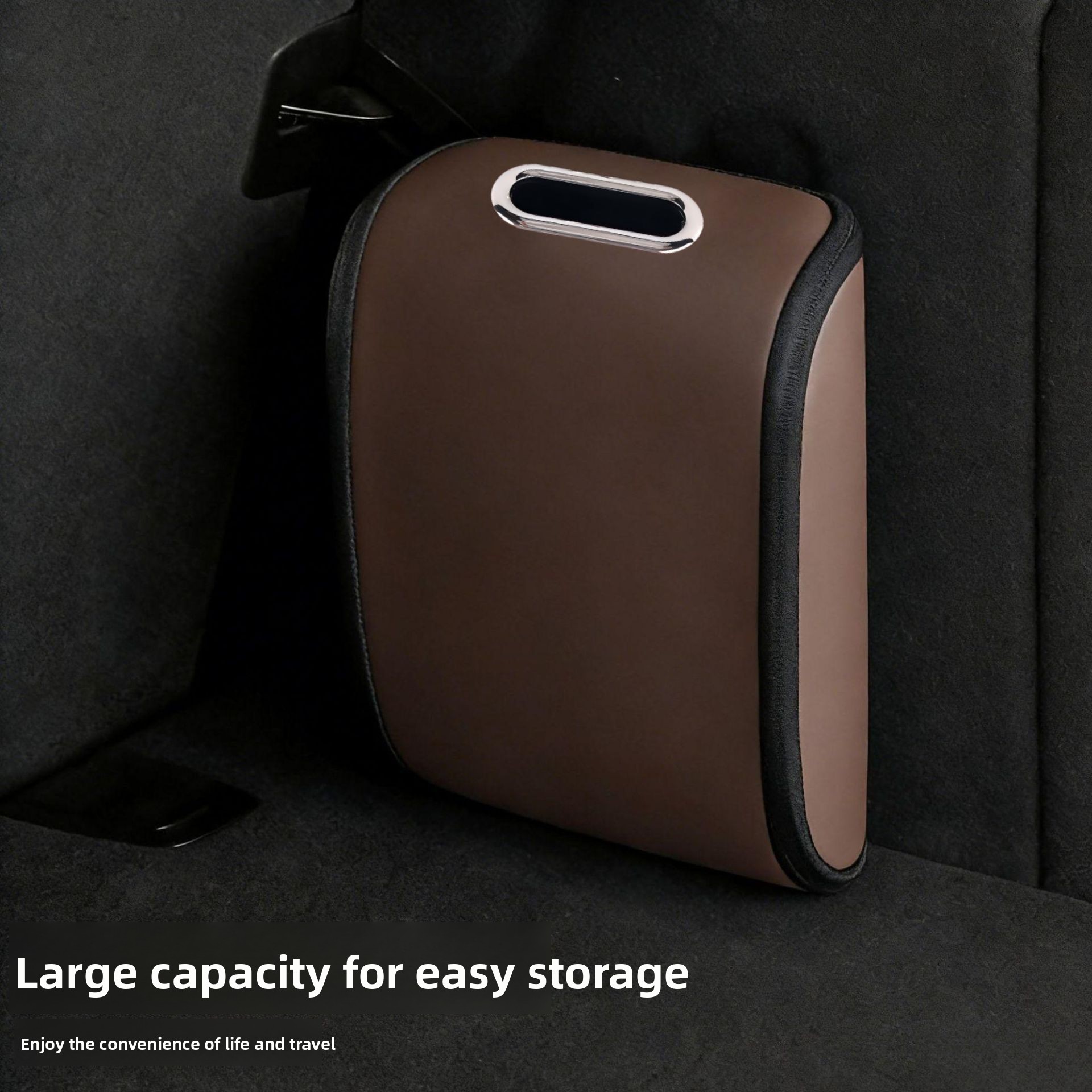 Car Trunk Organizer Foldable Storage Box - กระเป๋าเก็บของท้ายรถ หนัง PU ความจุขนาดใหญ่ ที่จัดระเบียบเบาะหลังรถยนต์ กล่องเก็บของในรถแบบพกพา