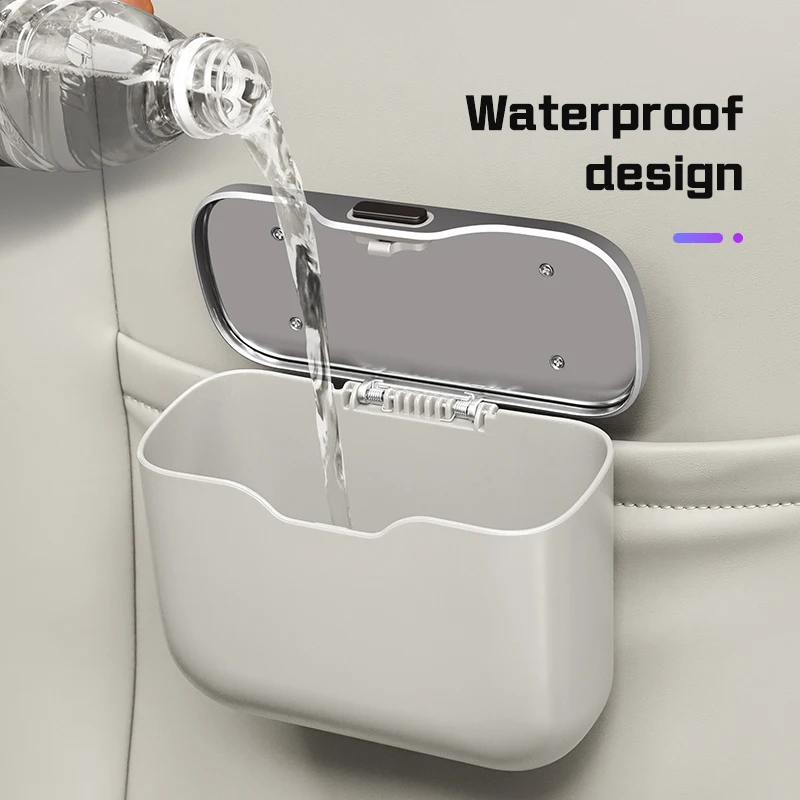 Waterproof Car Trash Can With Lid - ถังขยะในรถยนต์แบบพกพา แขวนได้ อเนกประสงค์ กันน้ำ สำหรับของเปียกและแห้ง กล่องเก็บของอเนกประสงค์
