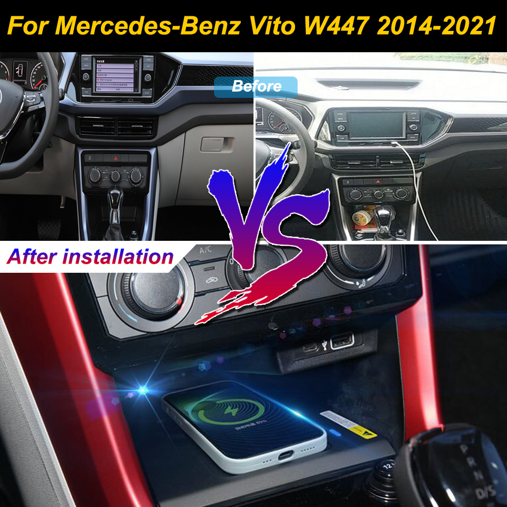 Wireless Car Charger Mount Fast Charging - ที่ชาร์จโทรศัพท์มือถือไร้สายในรถยนต์ Volkswagen T-CROSS Tacqua ปี 2019-2022