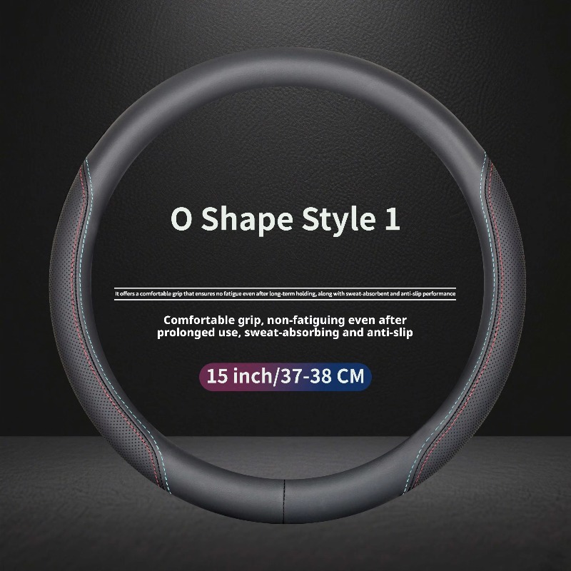 Car Steering Wheel Cover Anti Slip Breathable - ปลอกหุ้มพวงมาลัยหนังแนปป้าแบบสากล ขนาด 37-38 ซม. ป้องกันการลื่น ระบายอากาศได้ดี