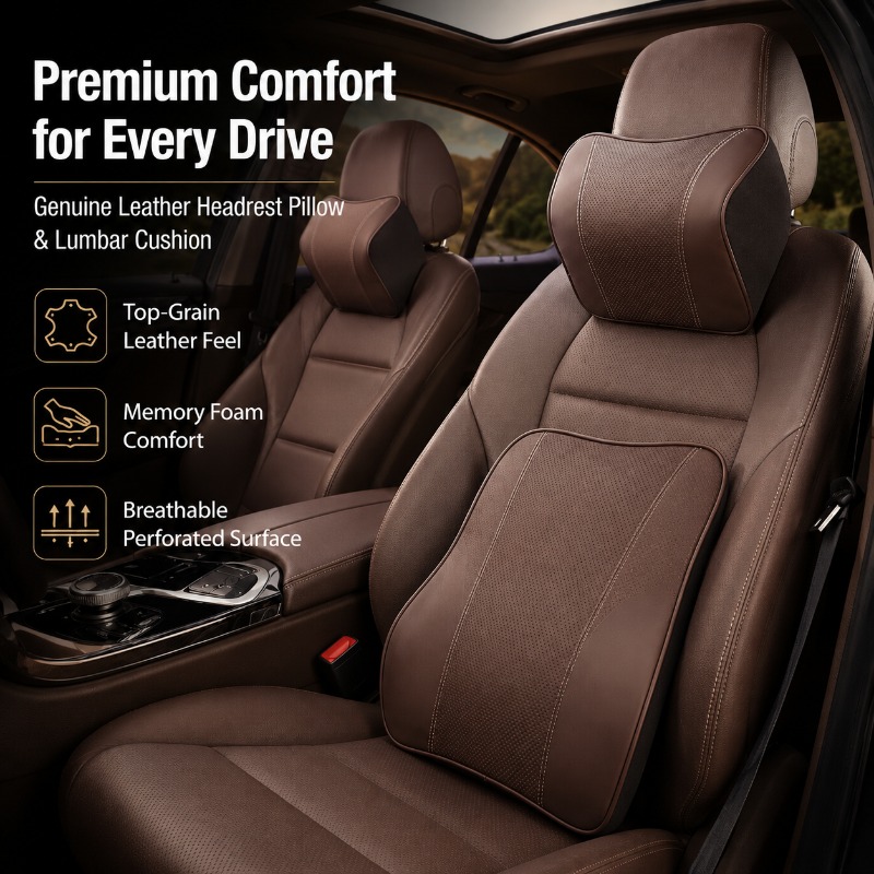 หมอนรองคอในรถยนต์เมมโมรี่โฟม พ - Memory Foam Car Neck Pillow Lumbar Support บทวิจารณ์และราคา