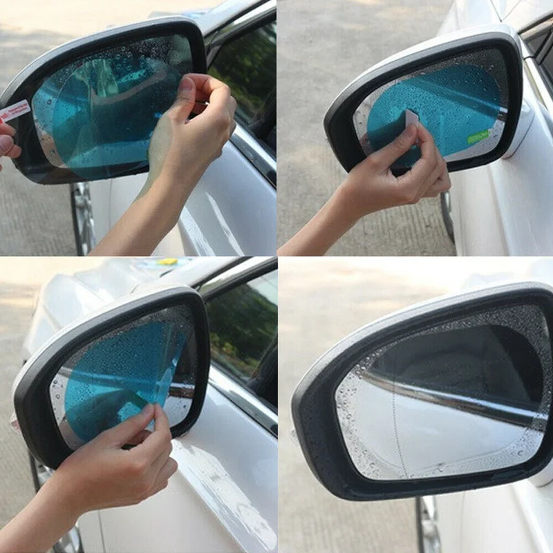 2PCS รถสติกเกอร์กันฝนสําหรับกร - Anti Glare Car Rearview Mirror Film บทวิจารณ์และราคา