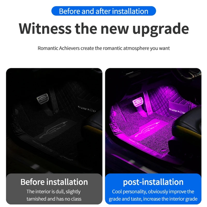 ไฟแถบ LED นีออนสำหรับตกแต่งภาย - Led Ambient Interior Car Lights App Control บทวิจารณ์และราคา