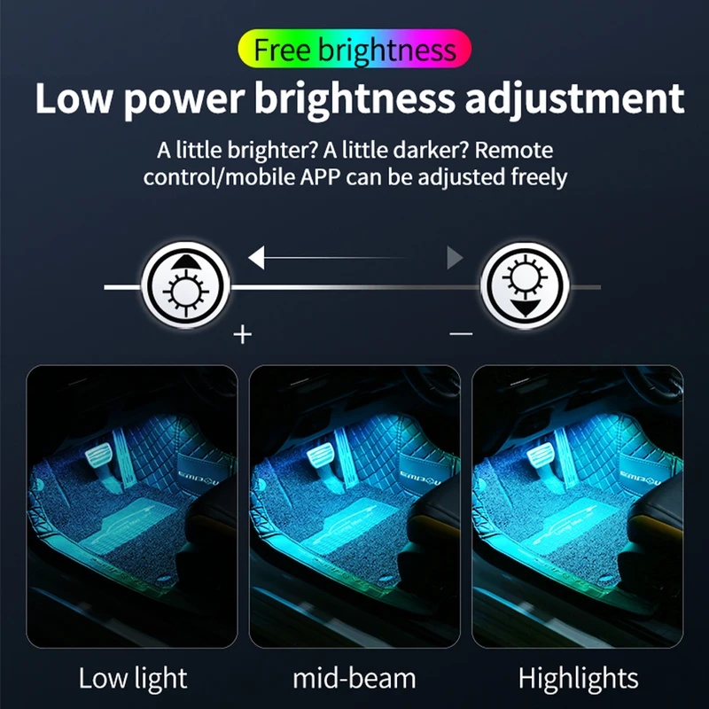 ไฟแถบ LED นีออนสำหรับตกแต่งภาย - Led Ambient Interior Car Lights App Control บทวิจารณ์และราคา