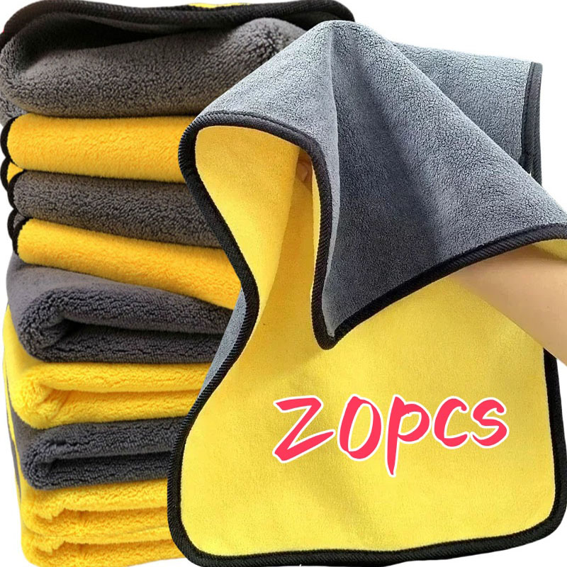 ผ้าไมโครไฟเบอร์หนา1/20ชิ้นผ้าเ - Microfiber Car Drying Towel Super Absorbent บทวิจารณ์และราคา