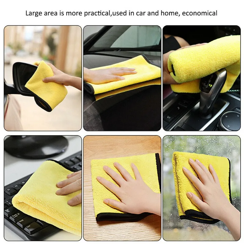 ผ้าไมโครไฟเบอร์หนา1/20ชิ้นผ้าเ - Microfiber Car Drying Towel Super Absorbent บทวิจารณ์และราคา