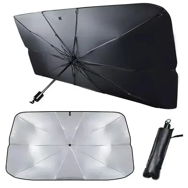 แผ่นบังแดดกระจกรถยนต์แบบพับได้ - Car Sunshade Windshield Umbrella Foldable บทวิจารณ์และราคา